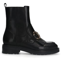 Schwarze Lederstiefeletten