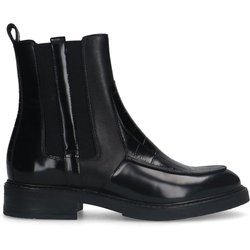 Schwarze Lederstiefeletten