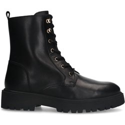 Schwarze Lederschnürstiefeletten