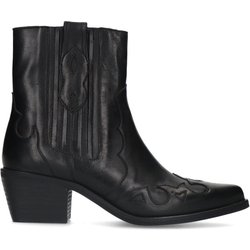 Schwarze Cowboystiefeletten aus Leder