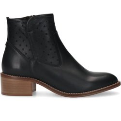 Schwarze Lederstiefeletten