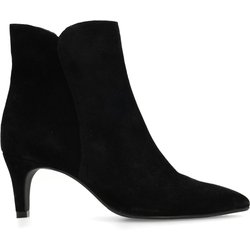 Schwarze Veloursleder-Stiefeletten mit Absatz