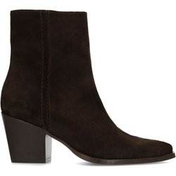 Braune Veloursleder-Stiefeletten mit Absatz