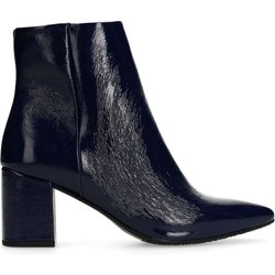 Blaue Lackleder-Stiefeletten mit Absatz