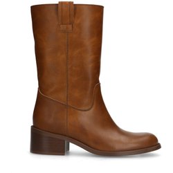 Cognacfarbene Lederstiefeletten
