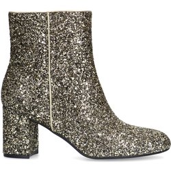 Goldfarbene Glitzer-Stiefeletten mit Absatz
