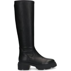 Schwarze Lederstiefel mit hohem Schaft