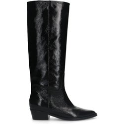 Schwarze Stiefel aus Lackleder