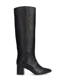 Schwarze Lederstiefel mit Absatz