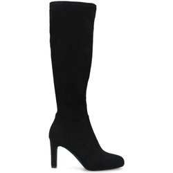 Schwarze Stretch-Stiefel mit Absatz