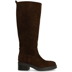 Dunkelbraune Veloursleder-Stiefel