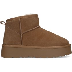 Braune Veloursleder-Stiefeletten mit Wollfutter