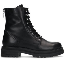 Schwarze Leder-Schnürstiefeletten