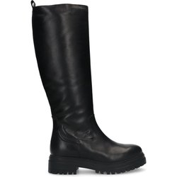Schwarze Lederstiefel mit hohem Schaft