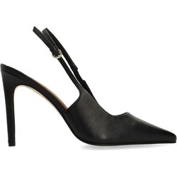 Schwarze Slingbackpumps aus Leder