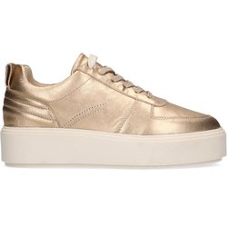 Goldfarbene Ledersneaker in Metallic-Optik