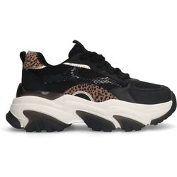 Schwarze Sneaker mit Leoprint