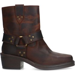 Dunkelbraune Biker Boots aus Leder