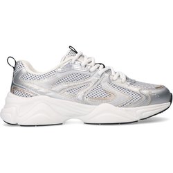 Silberfarbene Metallic-Sneaker mit goldfarbenen Details