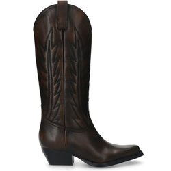 Braune Cowboystiefel in Washed-Optik