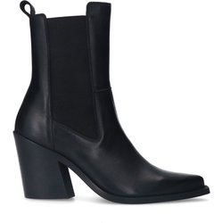Schwarze Chelsea Boots aus Leder mit Absatz