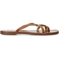 Cognacfarbene Ledersandalen