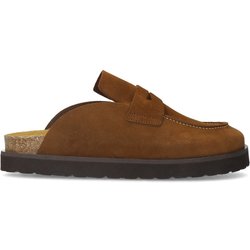 Braune Veloursleder-Slipper