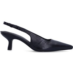 Schwarze Slingbackpumps aus Leder