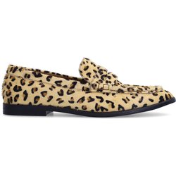 Leder-Loafer mit Leoprint