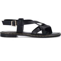 Schwarze Ledersandalen