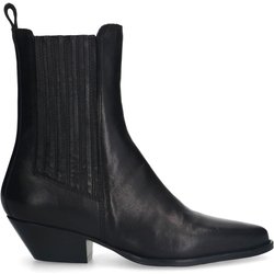 Schwarze Cowboystiefeletten aus Leder