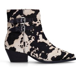 Cowboystiefeletten mit Kuhfellmuster