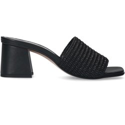 Schwarze Mules mit Blockabsatz