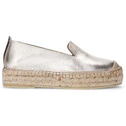 Goldfarbene Leder-Espadrilles