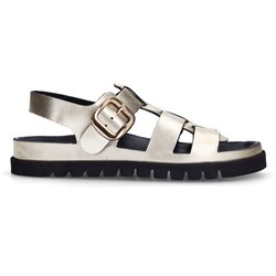 Goldfarbene Ledersandalen
