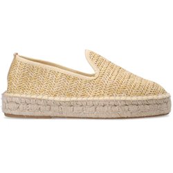 Beigefarbene Bast-Espadrilles