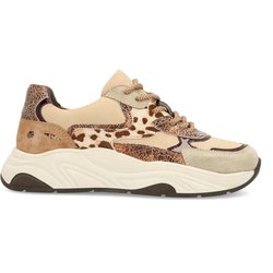 Beigefarbene Sneaker mit Kuhfellmuster