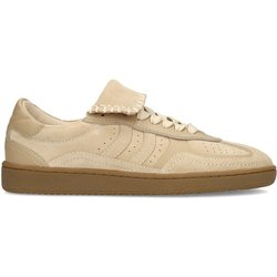 Beigefarbene Veloursleder-Sneaker