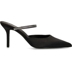 Schwarze Pumps mit Strass-Riemchen