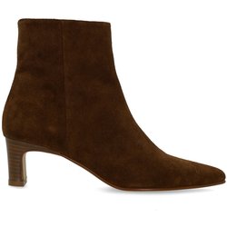 Braune Veloursleder-Stiefeletten mit Absatz
