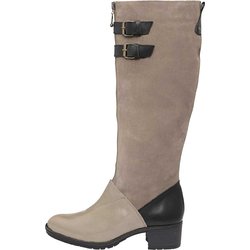 Heine Stiefel Veloursleder taupe-schwarz 010.682