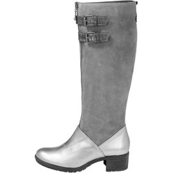 Heine Stiefel Nappa- und Veloursleder grau-silberfarben 034.203