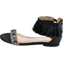 Sandalette m. Schmucksteinen, schwarz von HEINE Grösse 35