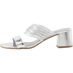 HEINE Damen Designer-Pantolette Silberfarben