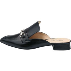 HEINE Damen Lederpantolette Schwarz