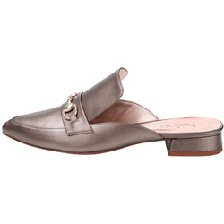HEINE Damen Lederpantolette Taupe-Metallic