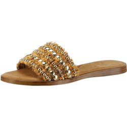 Pantolette m. Perlen, orange-goldfarben von S. Oliver Grösse 36