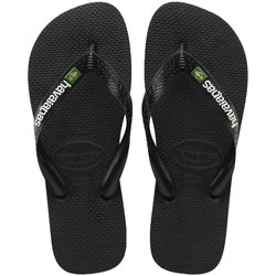 Havaianas Brasil Logo Herren Badeschuhe (Schwarz 39-40 Größe) Sandalen