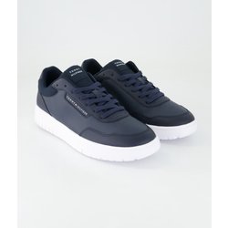 Tommy Hilfiger Schuhe - TH Basket Core LTH Pinperf Textil und Synthetik (Blau, Gr. 46)