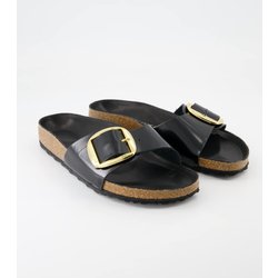Birkenstock Schuhe - Madrid Big Buckle Lackleder Leder und Lackleder (Schwarz, Gr. 41)